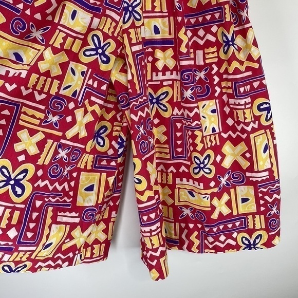 Vintage Winners Choice Abstract Wide Leg Capri Pants Pink Blue Size Medium - Picture 3 of 8